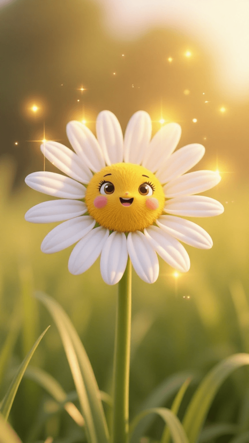 Gänseblümchen mit lächelndem Gesicht