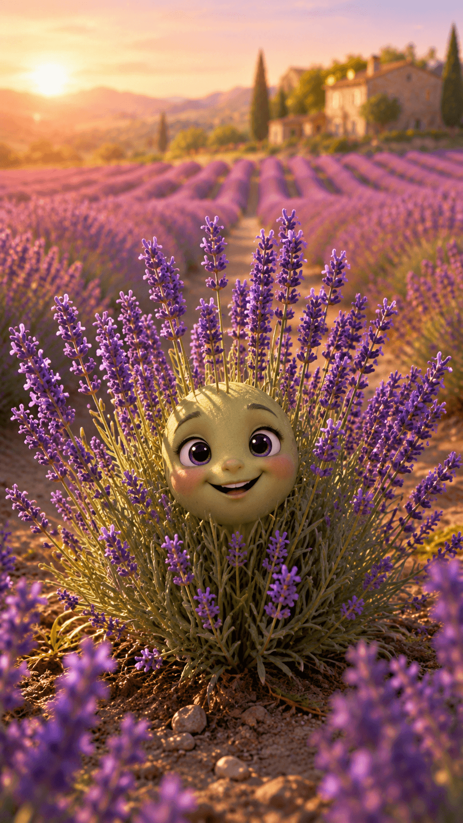 Lavendel mit lächelndem Gesicht