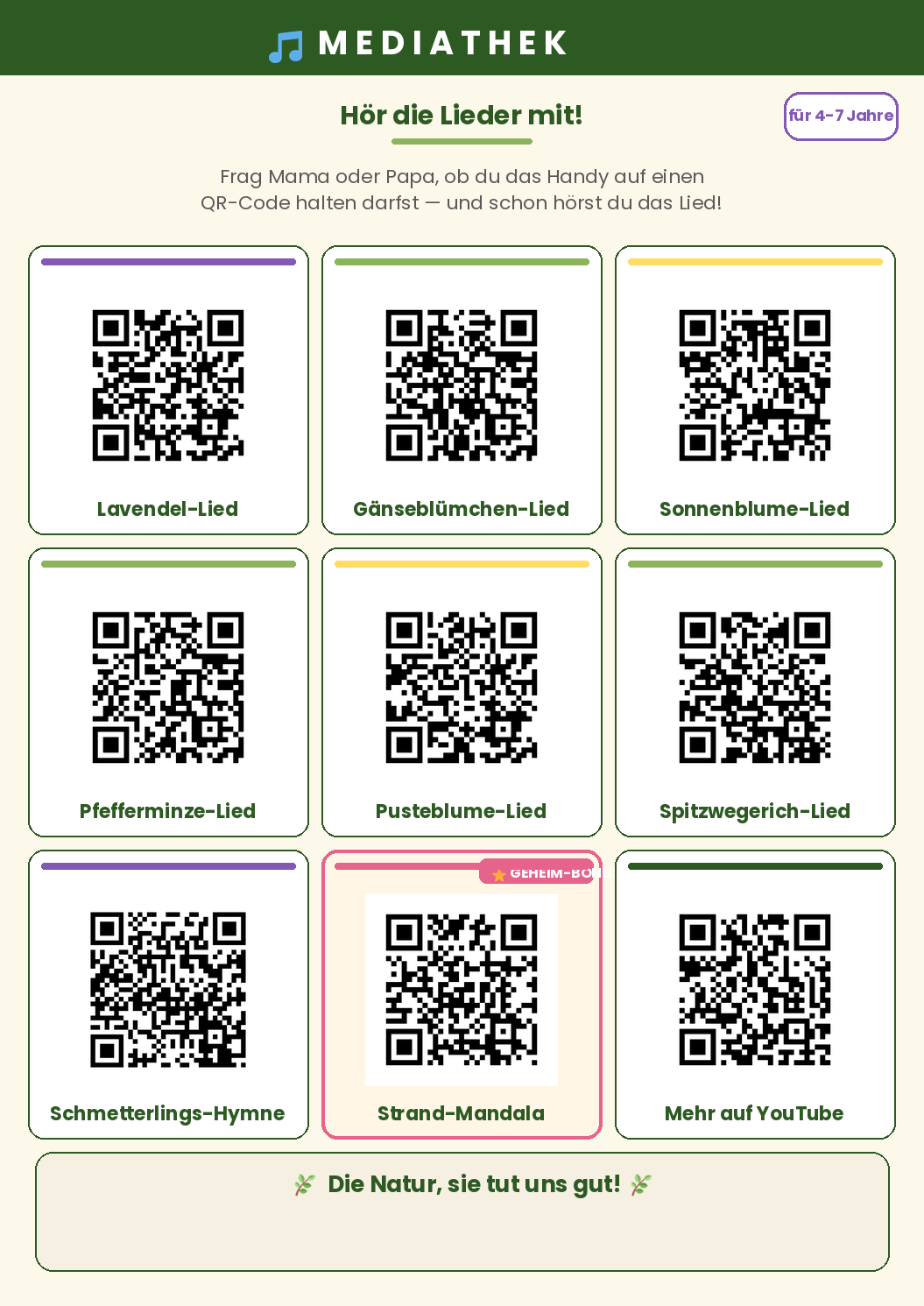 Pflanzen-Lieder-Mediathek mit QR-Codes